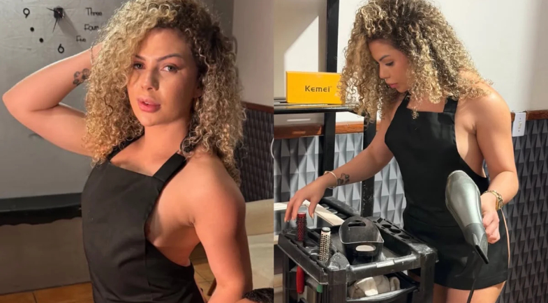 Influenciadora oferece salário de R$ 10 mil para assistente em barbearia nudista