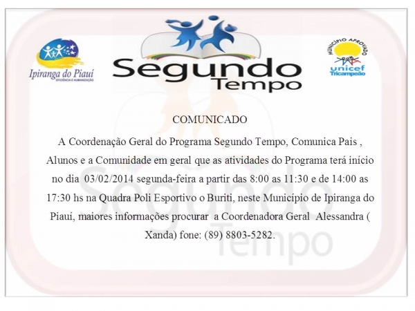 Programa 2 Tempo avisa o Inicio das Atividades de 2014 - Imagem 1