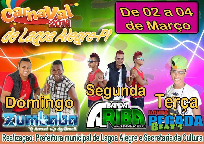 Confira as Atrações do Carnaval 2014 em Lagoa Alegre