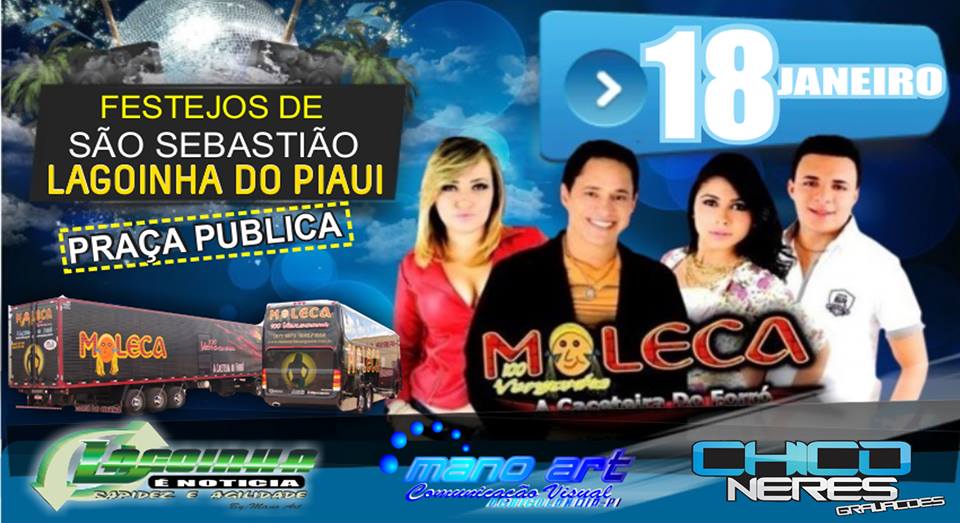 Confirmado Moleca 100 Vergonha dia 18 de janeiro no Festejo de São Sebastião 