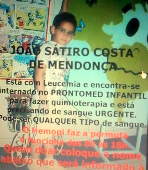 Projeto Mundo Colorido pede ajuda para João