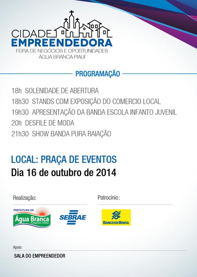 Água Branca realizará 1ª feira cidade empreendedora do Médio Parnaíba    - Imagem 2