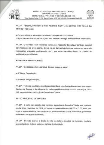  CMDCA Publica Edital de Eleição Suplementar Para Conselheiro Tutelar - Imagem 7