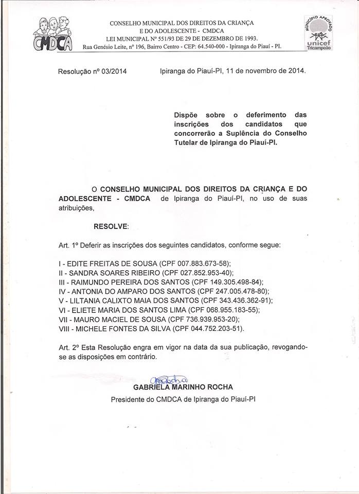 Divulgado o Deferimento da Eleição Suplementar Para Conselheiro Tutelar - Imagem 2