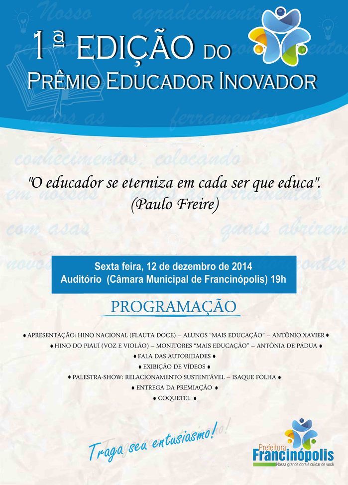 1ª Edição do Prêmio “Educador Inovador” - Imagem 1