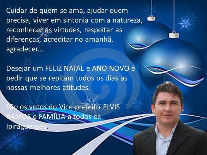 Mensagem de Boas Festas do Vice-Prefeito Elvis Ramos - Imagem 1