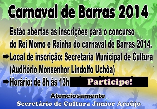 Inscrições abertas para Rei Momo e Rainha - Imagem 1