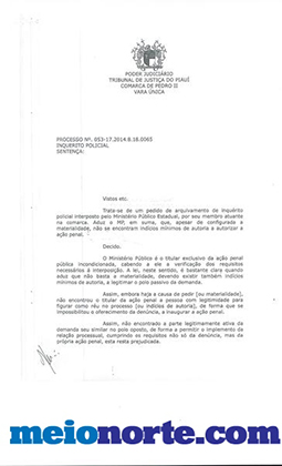 Juiz acata requerimento do MP e pede arquivamento sobre o caso “envenenamento”.