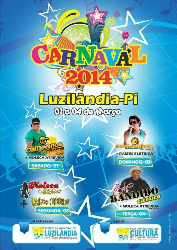 Divulgada Programação Oficial de Shows do Carnaval de Luzilândia - Imagem 1