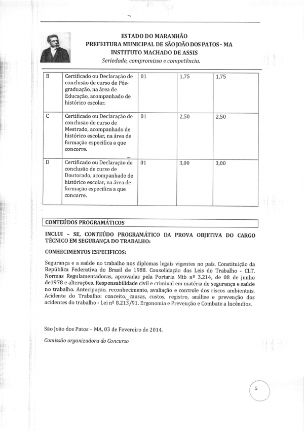 Concurso Público de S. J. dos Patos: Erros em Edital Confira as Alterações. - Imagem 5