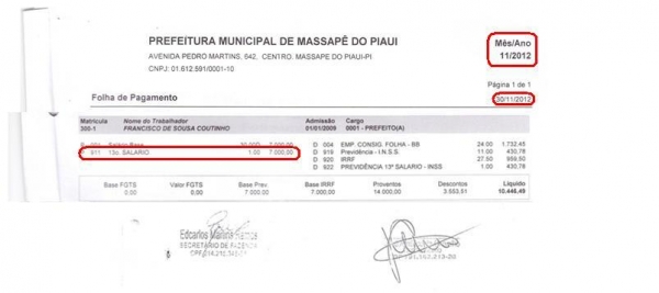 MASSAPÊ: Ex-prefeito Sousinha recebeu 13º salário duas vezes em um só ano, Veja! - Imagem 1