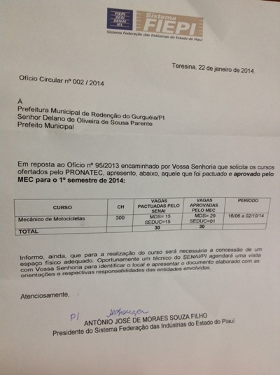 Redenção do Gurguéia receberá neste ano de 2014 curso de Mecânica de Motos  - Imagem 1