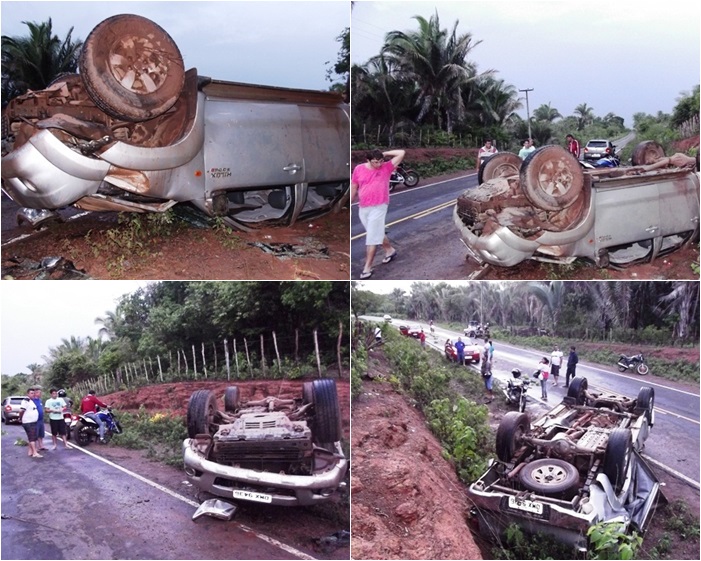 Carro do prefeito de Esperantina capota varias vezes na PI-211