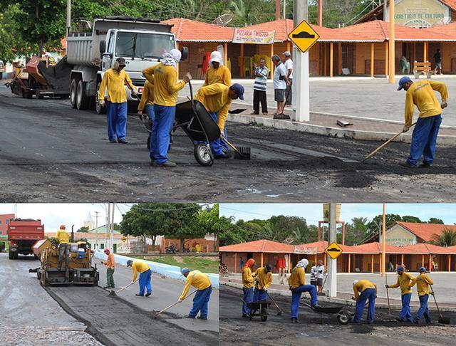 Obras de pavimentação são iniciadas em várias ruas no centro do município de Cocal