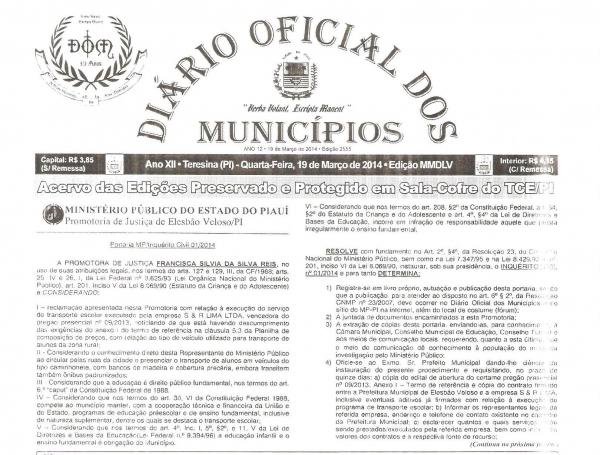 Ministério Público Estadual instaura três inquéritos civis no município de Elesbão Veloso - Imagem 1