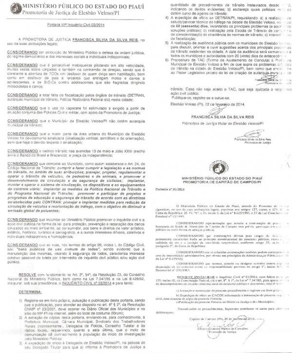 Ministério Público Estadual instaura três inquéritos civis no município de Elesbão Veloso - Imagem 3