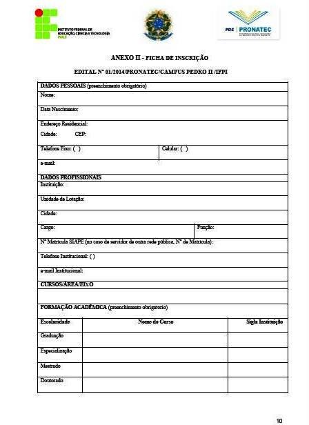 Publicado edital para seleção de professor do PRONATEC em Pedro II - Imagem 10