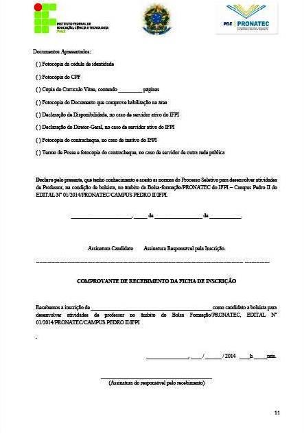Publicado edital para seleção de professor do PRONATEC em Pedro II - Imagem 11
