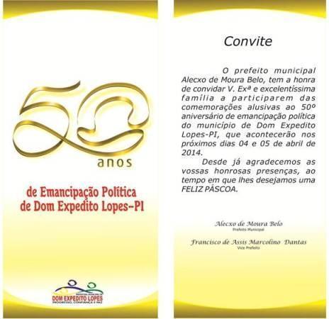 Aniversário dos 50 anos de emancipação politica de Dom Expedito Lopes – PI - Imagem 2