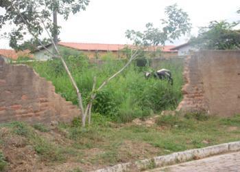 Parte de muro de escola e garagem municipal estão no chão há mais de 4 meses 
