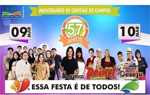 Programação dos 57 anos de Emancipação política de Capitão de Campos. - Imagem 1