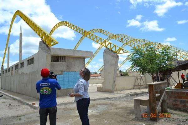 Primeiro Ginásio Poliesportivo de Boa Hora começa a ser coberto - Imagem 3