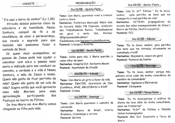 Festejos de Nossa Senhora de Fátima no Bairro de Fátima começa nesta quinta-feira - Imagem 2
