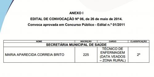 Prefeitura divulga mais um edital de convocação referente ao Concurso Público de 2011 - Imagem 1