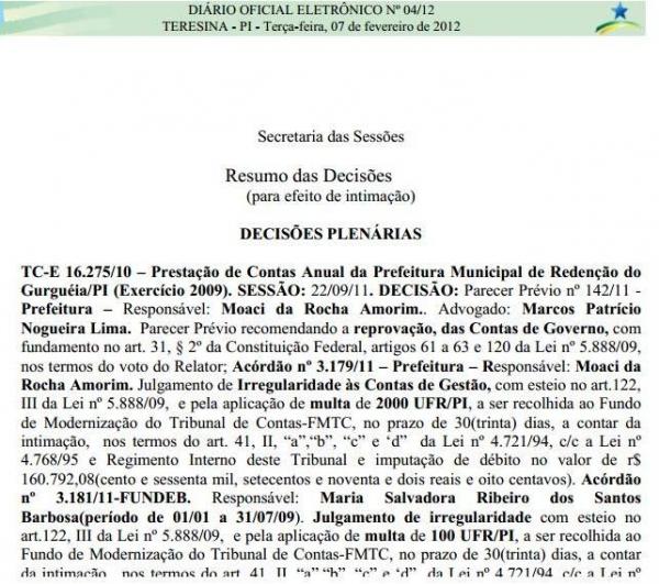 Contas do ex-prefeito reprovadas pelo TCE nos anos de 2008 e 2009 serão votadas hoje pelos vereadores  - Imagem 1