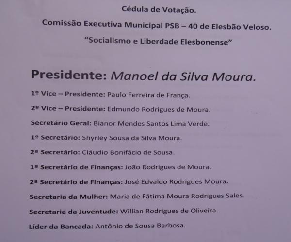 PSB de Elesbão Veloso realizará Congresso Municipal no próximo sábado  - Imagem 1