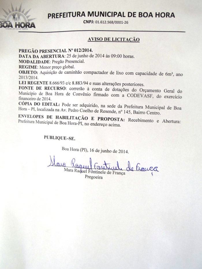 Prefeitura realiza licitação para compra de caminhão compactador de lixo - Imagem 1