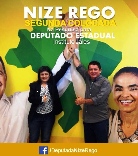 Nize Rego: pesquisa mostra candidata em segundo lugar