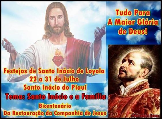 Veja programação dos festejos de Santo Inácio de Loyola
