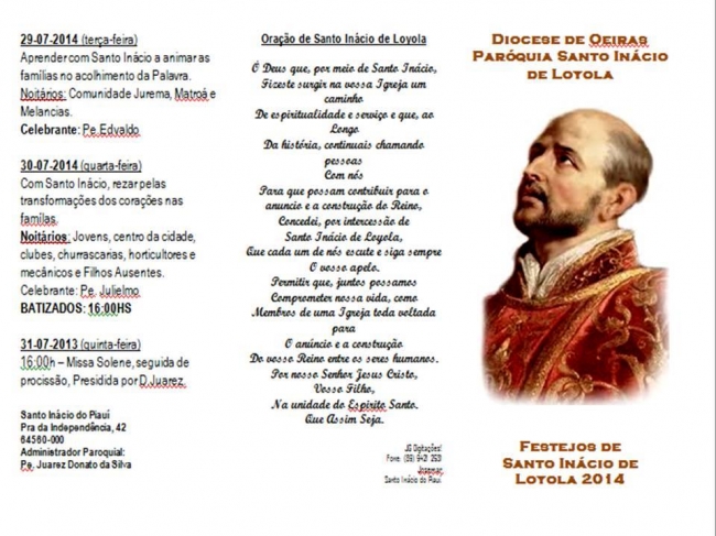 Veja programação dos festejos de Santo Inácio de Loyola - Imagem 2