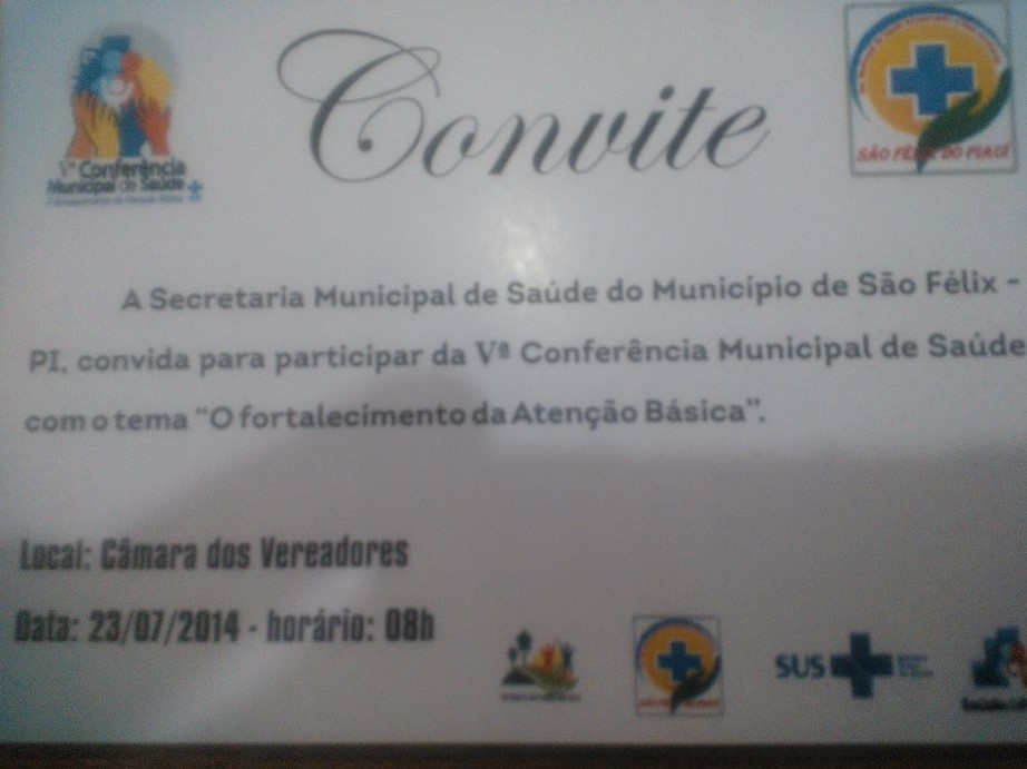 Secretária convida todos para participar da V Conferência Municipal de Saúde de São Félix do Piauí