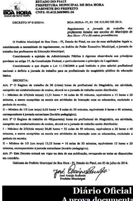 Boa Hora: Prefeitura regulamenta a jornada de trabalho dos professores da rede municipal de ensino - Imagem 1