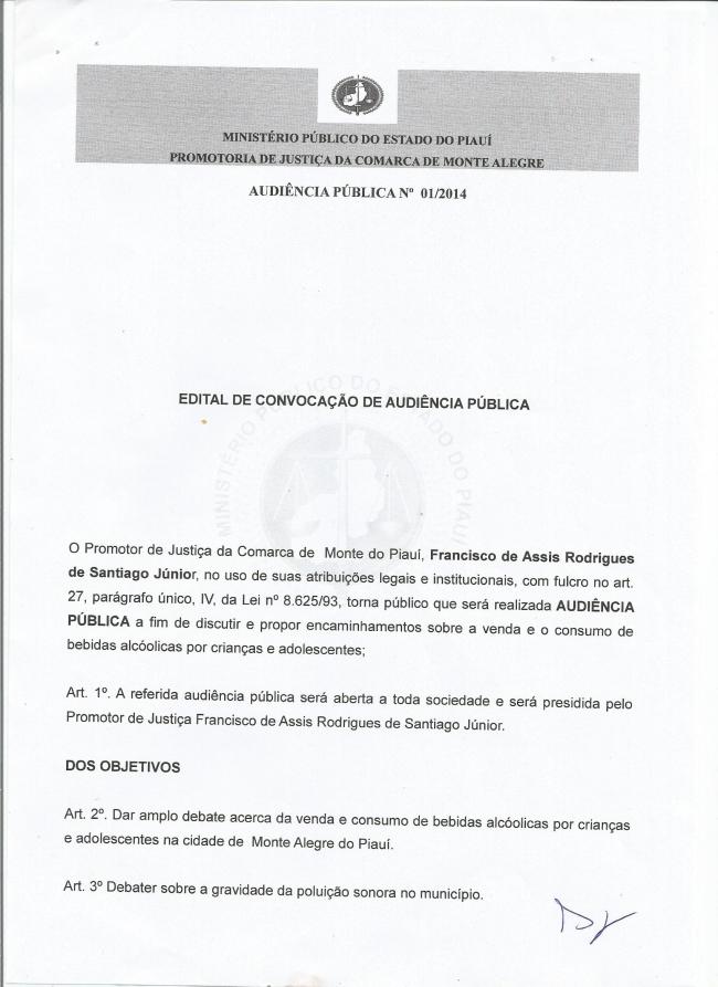 Promotor de justiça realiza Audiência Pública para discutir a venda e o consumo de bebida alcóolica por criança e adolescente em Monte Alegre –PI. - Imagem 14