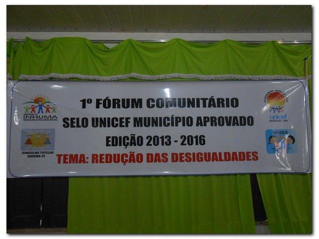 1º Fórum Comunitário do Selo Unicef Município Aprovado Edição 2013-2014 - Imagem 1