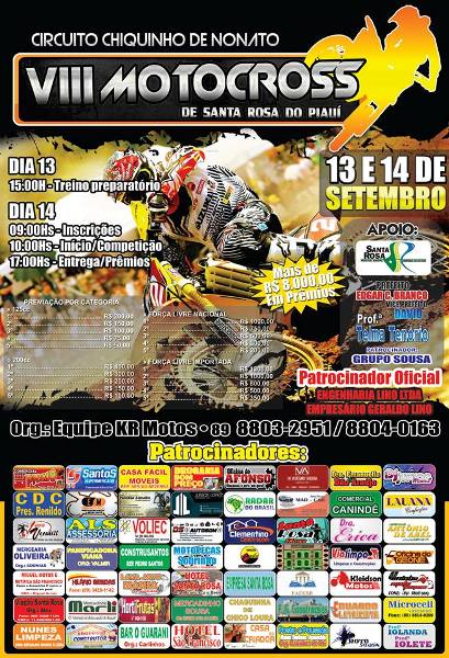 VIII Circuito de Motocross de Santa Rosa do Piauí acontecerá em setembro; confira a programação! - Imagem 1