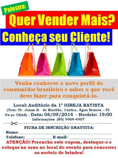 Palestra Que vender mais? Conheça seu Cliente! - Imagem 1