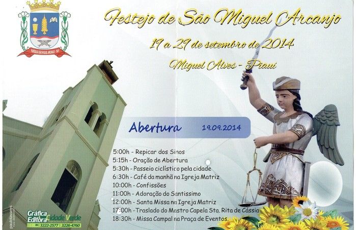 Programação para os festejo de São Miguel Arcanjo em Miguel Al - Imagem 1