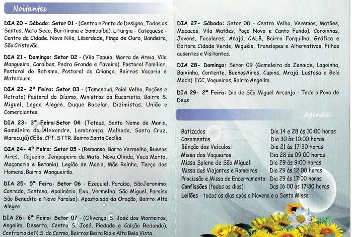 Programação para os festejo de São Miguel Arcanjo em Miguel Al - Imagem 2