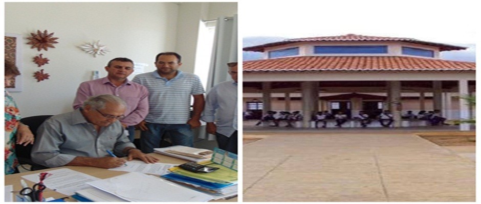 Prefeito assina ordem de serviço para construção  da escola na localidade Vereda da Porta