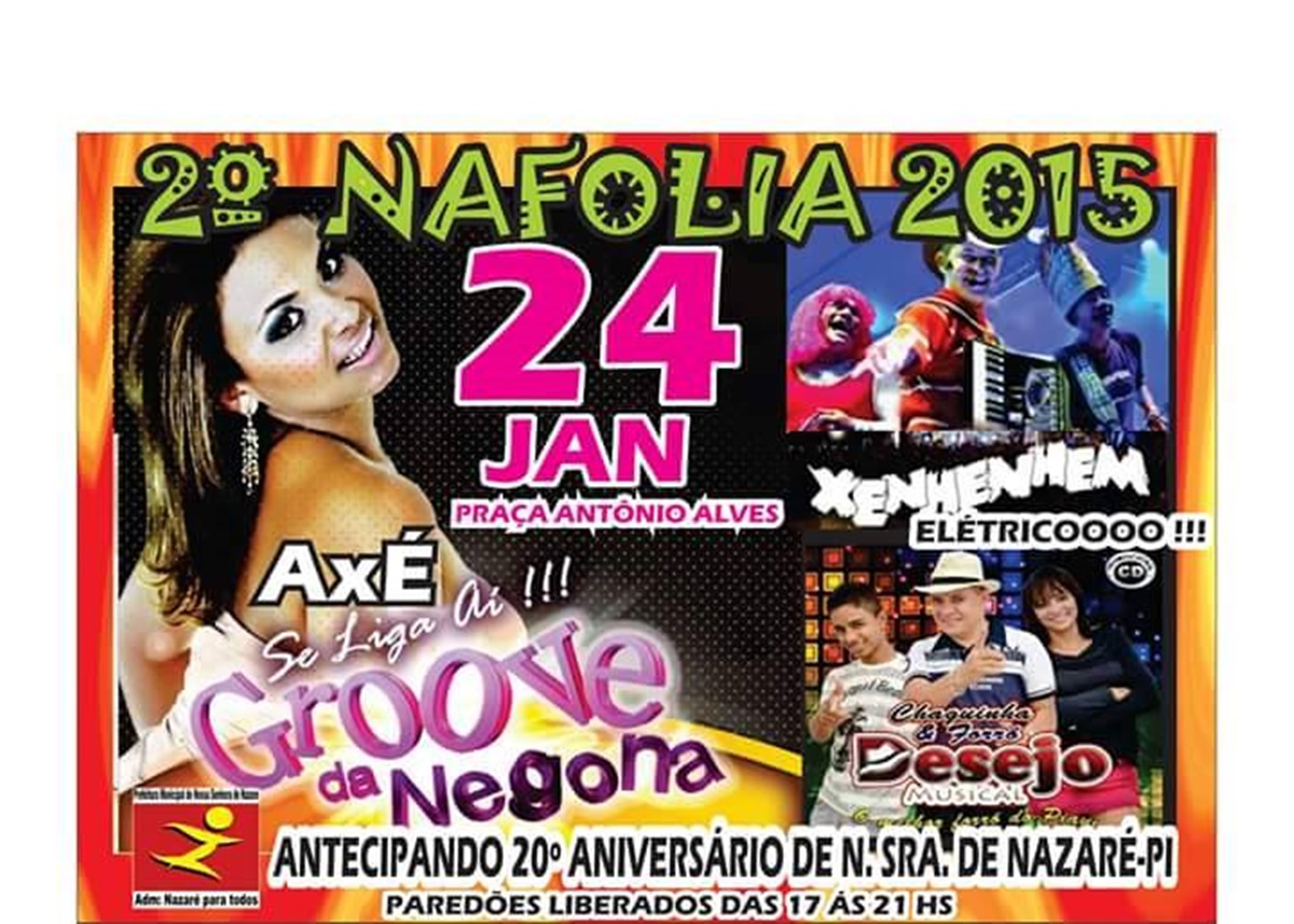 Confira a programação do 2º Nafolia e 21º aniversário de emancipação política!