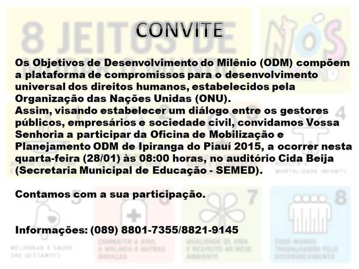 ODM Brasil Realizará Oficina de Mobilização em Ipiranga do Piauí - Imagem 1