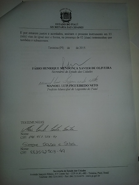 Prefeito Manoel Dedé Assina convênio para Pavimentação Asfáltica em Lagoinha - Imagem 3