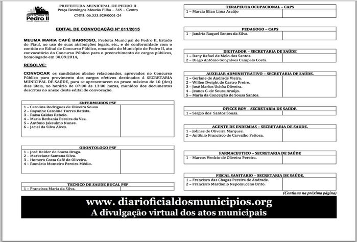 Município convoca mais 52 aprovados em concurso público - Imagem 1