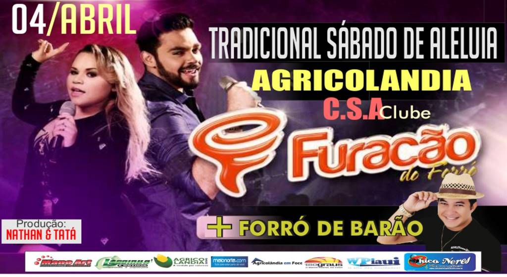 A sua Expectativa é com Furacão do Forró Sábado de Aleluia no C.S.A em Agricolândia