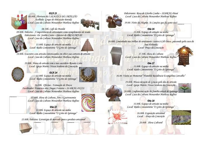Começa Amanhã a I Semana do Artesão Ipiranguense - Imagem 2