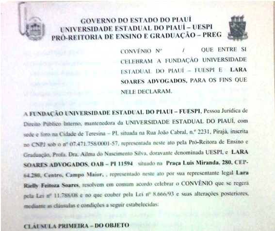  Escritório Lara Soares firma convênio de estágio com a UESPI - Imagem 2